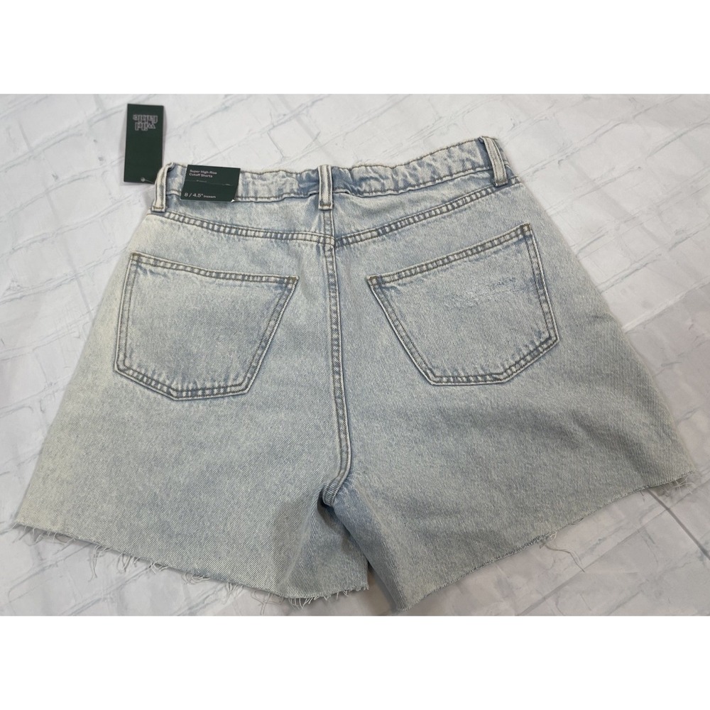 NEW Wild Fable Denim Shorts High Rise Woman's 8 Cut Off Light‎ Wash Distressed - Picture 9 of 14